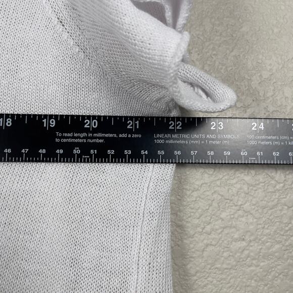 Eileen Fisher Short Sleeve Organic Linen Knit Cardigan White Size Large Cozy NWT - Picture 11 of 11